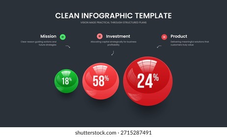 Modelo de Apresentação de Slides em Gráfico de Três Etapas para Inovação Científica. Limpar Ilustração De Vetor De Layout De Slide De Desenvolvimento. Design de Apresentação Infográfica da Opção 3 do Enterprise Report.