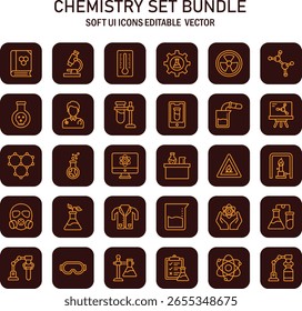 Instrumento de ciência vetores para recursos educacionais, equipamentos científicos e elementos gráficos de laboratório de química para