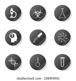 Science Instruments Black Vector Button Icon Design Set