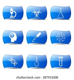 Science Instruments Blue Vector Button Icon Design Set