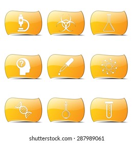 Science Instruments Yellow Vector ButtonIcon Design Set