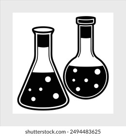 Science jar vector illustration icons