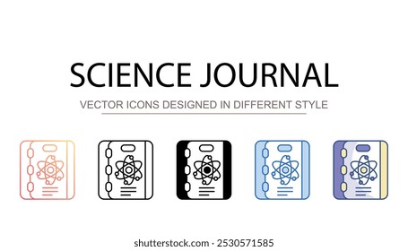 Science Journal, Symboldesign mit weißem Hintergrund, Stockgrafik