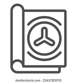 Science journal notes line icon, clinical research concept. Vector graphics. Scientist person notepad sign on white background, outline style icon for mobile or web design