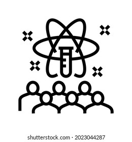 science kids party line icon vector. science kids party sign. isolated contour symbol black illustration