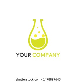 Science lab beaker logo inside vector illustration, labs school