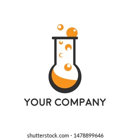 Science lab beaker logo inside vector illustration, labs school