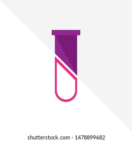 Science lab beaker logo inside vector illustration, labs school