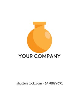 Science lab beaker logo inside vector illustration, labs school