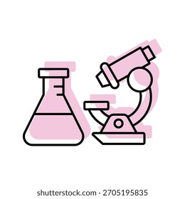 Science Lab Farbe Schatten dünn Linie Symbol , Vektor, Pixel perfekt, Illustratordatei 