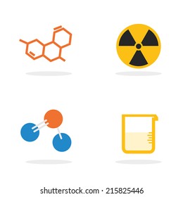 Science lab equipment and symbol icon,vector design illustration