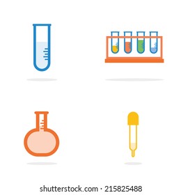 Science lab equipment and symbol icon,vector design illustration