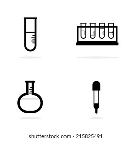 Science lab equipment and symbol icon,vector design illustration