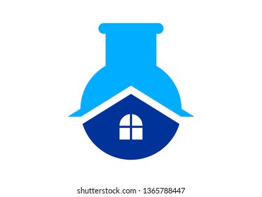Science lab with home logo vector