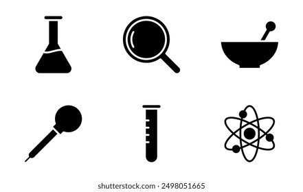 colección de signo de icono de laboratorio de ciencia