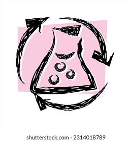 science lab icons. Grunge style icons for bioscience and chemistry labs.