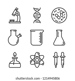 Science Lab Icons Set Simple Flat Stock Vector (Royalty Free ...