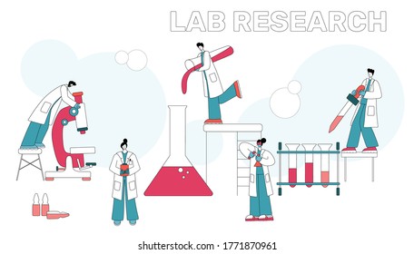 Science lab. Laboratory assistants work in scientific medical chemical or biological lab setting experiments.