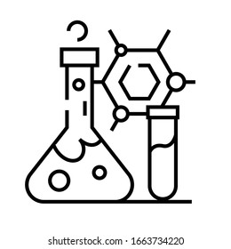 Science lab line icon, concept sign, outline vector illustration, linear symbol.