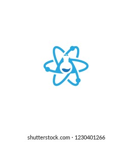 Science lab logo, atom lab logo vector design template