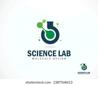 science lab logo creative molecule design concept biology 