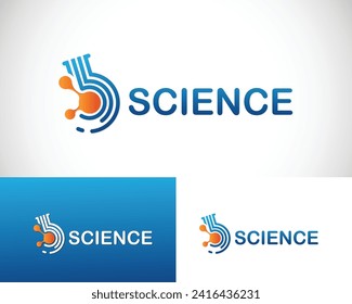 Science lab logo creative molecule biology technology design concept