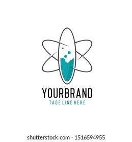 
Science Lab Logo Design Element, Vector graphic scientific atom symbol