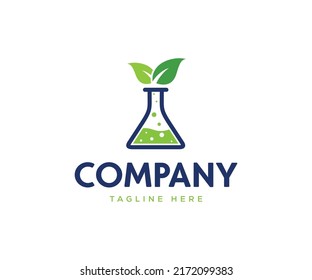 Science Lab Logo Design, Green Lab Logo Design, Herbal Lab Logo.