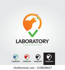 Science Lab Logo, Illustration Of Atomic Nucleus Vector Design