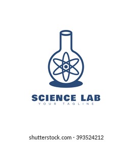 Science lab logo template design. Vector illustration.
