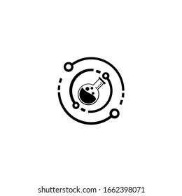 Science lab logo template. research, laboratory, flask, tube, Icon Template isolated on white.