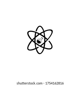Science lab logo template. research, laboratory, flask, tube, Icon Template isolated on white.

