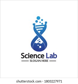 Science lab logo,DNA Lab Logo Template Design Vector