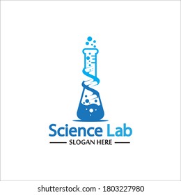Science lab logo,DNA Lab Logo Template Design Vector