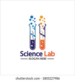 Science lab logo,DNA Lab Logo Template Design Vector