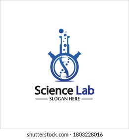 Science lab logo,DNA Lab Logo Template Design Vector