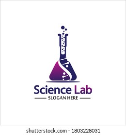 Science lab logo,DNA Lab Logo Template Design Vector