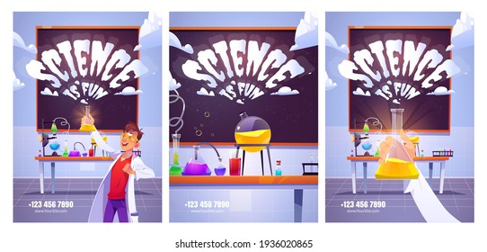 Science lab posters for study and experiments