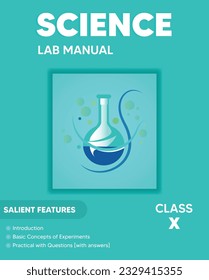 
science lab practical book cover page vector design