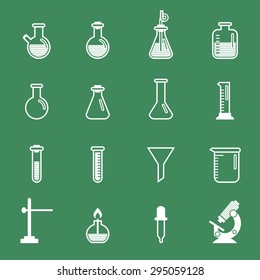 Science, lab and research icon set. Laboratory equipment set.