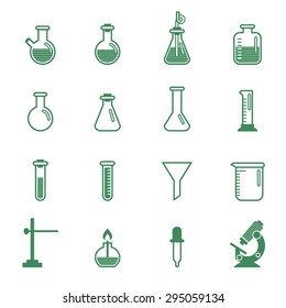 Science, lab and research icon set. Laboratory equipment set.