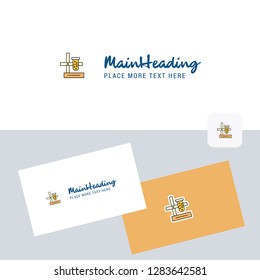Science lab  vector logotype with business card template. Elegant corporate identity. - Vector