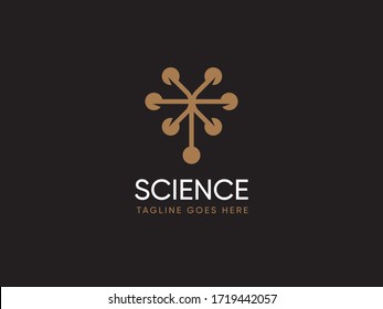 Science laboratiry sign, molecular new technology symbol or DNA logo design template