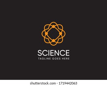 Science laboratiry sign, molecular new technology symbol or DNA logo design template
