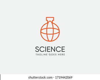 Science laboratiry sign, molecular new technology symbol or DNA logo design template