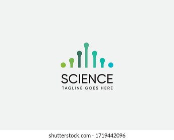 Science laboratiry sign, molecular new technology symbol or DNA logo design template
