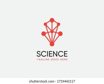 Science laboratiry sign, molecular new technology symbol or DNA logo design template