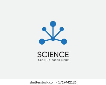 Science laboratiry sign, molecular new technology symbol or DNA logo design template