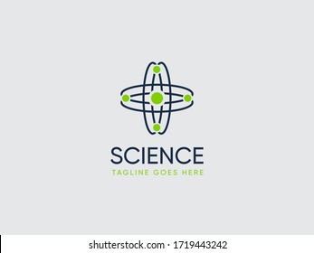 	
Science laboratiry sign, molecular new technology symbol or DNA logo design template