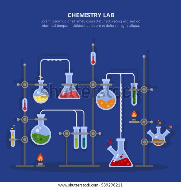 Science Laboratory Chemistry Lab Analysis Experiment Stock Vector
